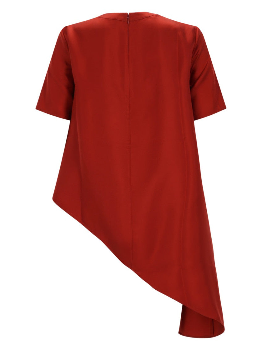 Red Solid Round Neck Top 2