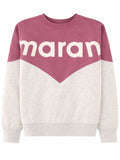 Pink Color Block Crew Neck Sweatshirt 1