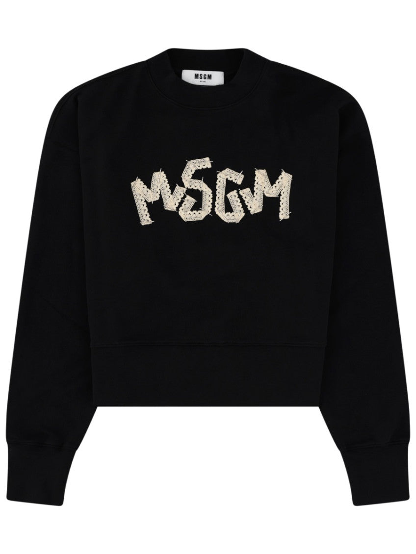 Black Logo Crew Neck Sweatshirt 1