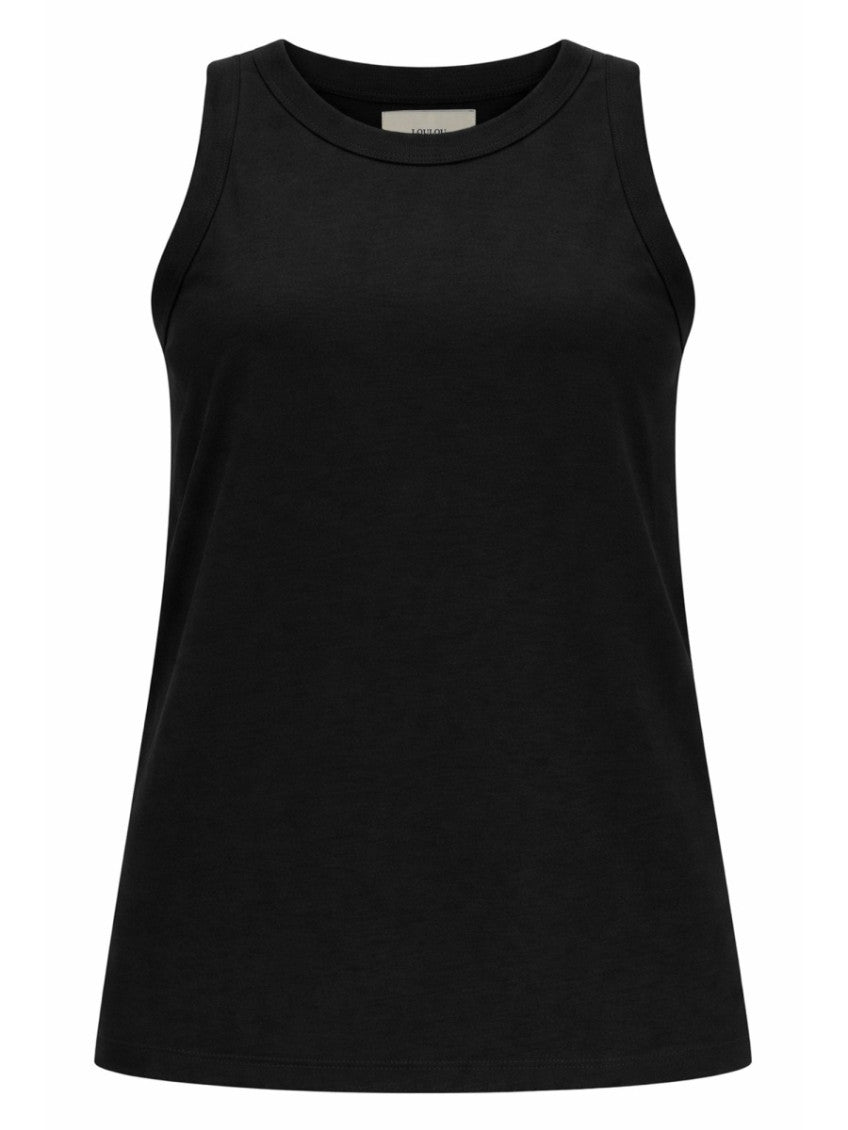 Black Solid Crew Neck Top 1