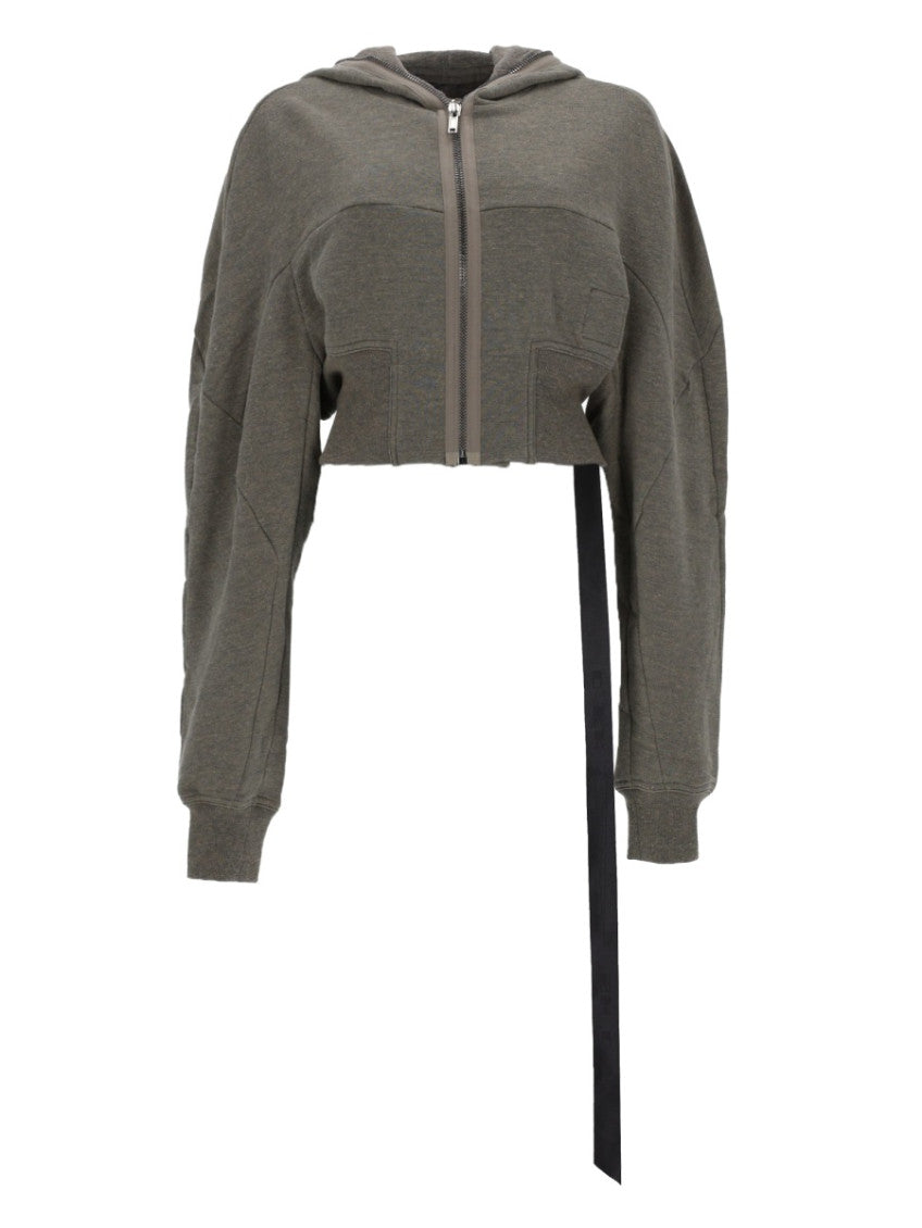 Grey Solid Hood Sweatshirt 1