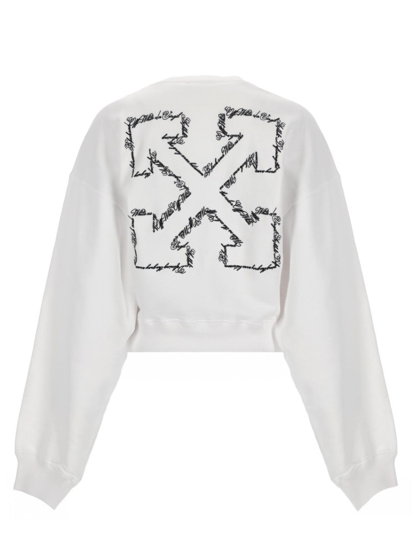 White Logo Crew Neck Sweatshirt 2
