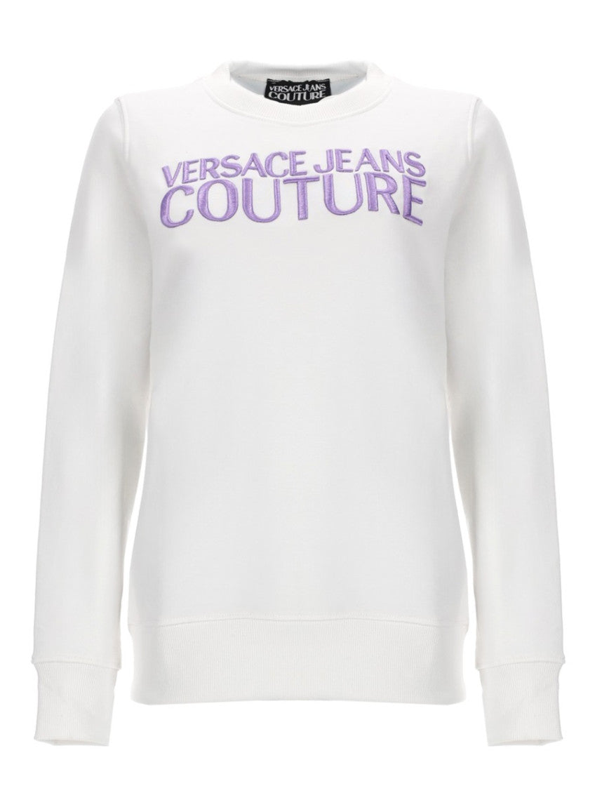 White Logo Crew Neck Sweatshirt 1