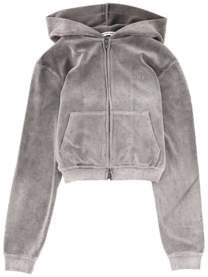 Grey Embellished Hood Sweatshirt 1