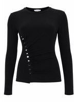 Black Solid Crew Neck Top 1