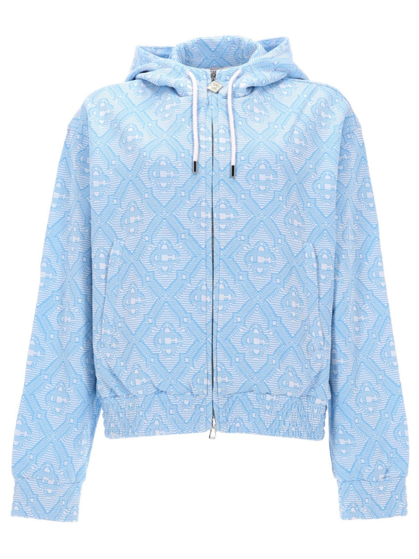 Blue Jacquard Hood Sweatshirt 1