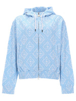 Blue Jacquard Hood Sweatshirt 1