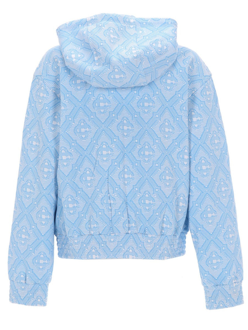 Blue Jacquard Hood Sweatshirt 3
