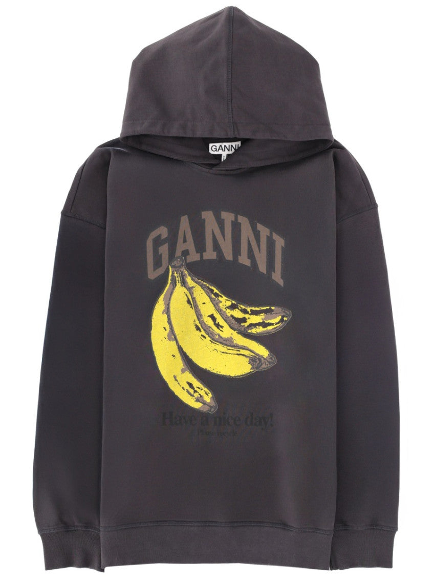 Black Graphic Hood Sweatshirt 1