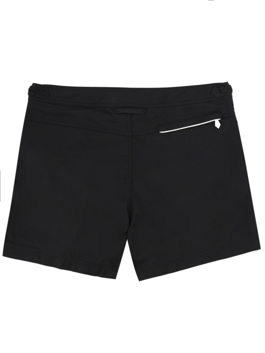 Black Solid Swim Shorts 2
