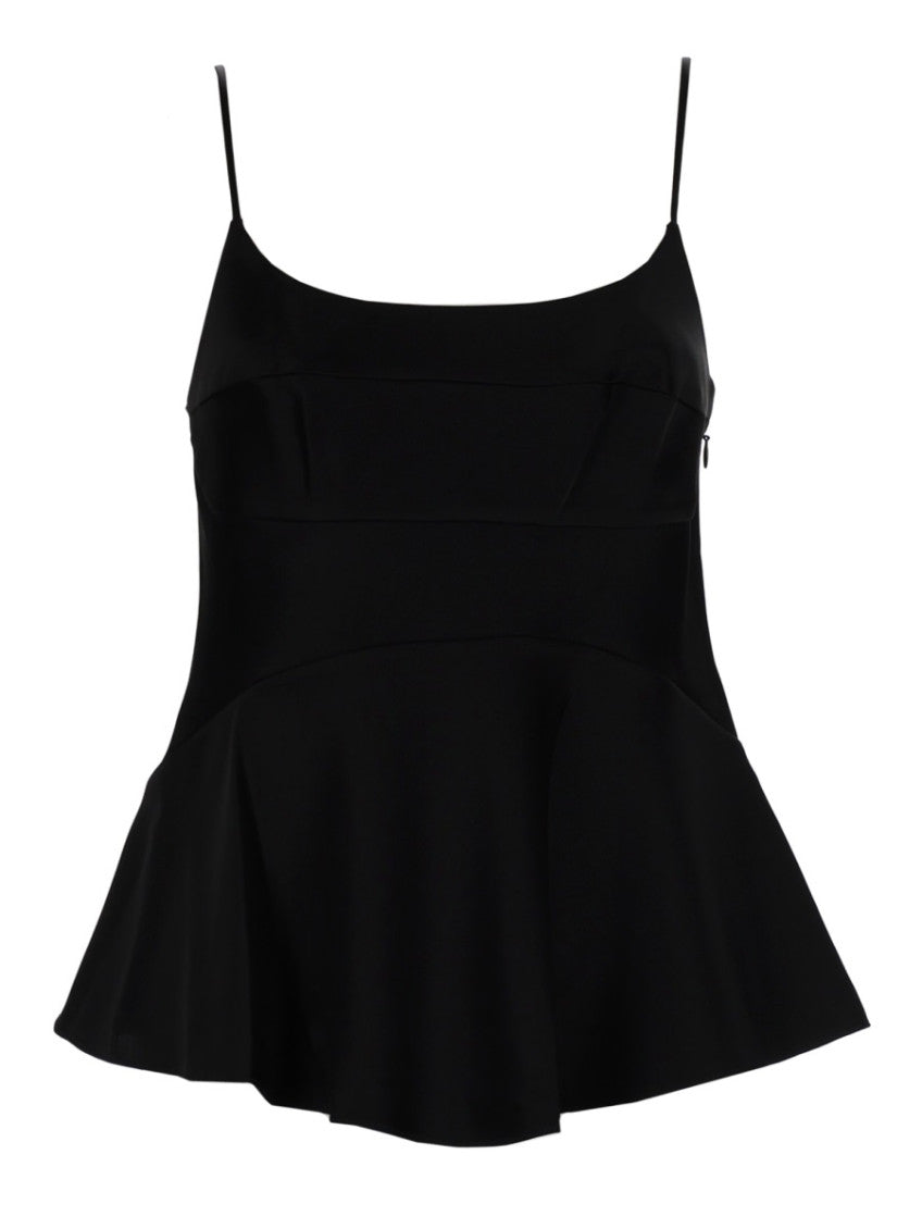 Black Solid Scoop Neck Top 1