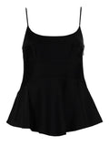 Black Solid Scoop Neck Top 1