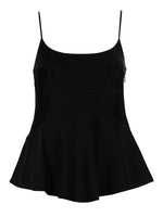 Black Solid Scoop Neck Top 1