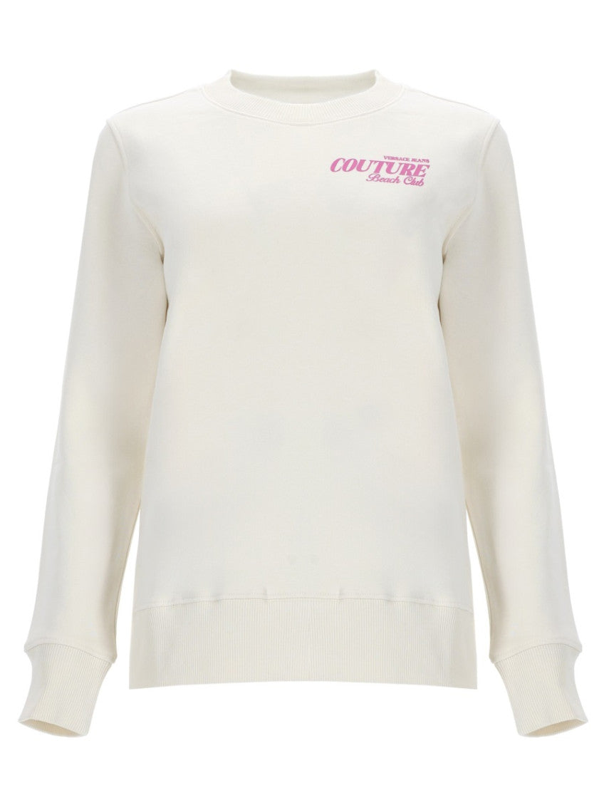 White Logo Crew Neck Sweatshirt 1