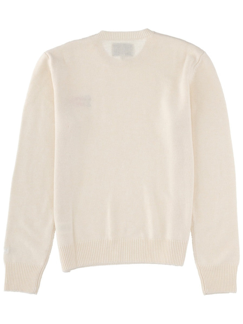 White Embroidered Crew Neck Sweatshirt 2