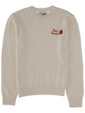 White Embroidered Crew Neck Sweatshirt 1