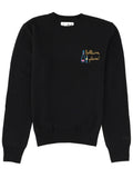 Black Embroidered Crew Neck Sweatshirt 1