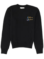 Black Embroidered Crew Neck Sweatshirt 1