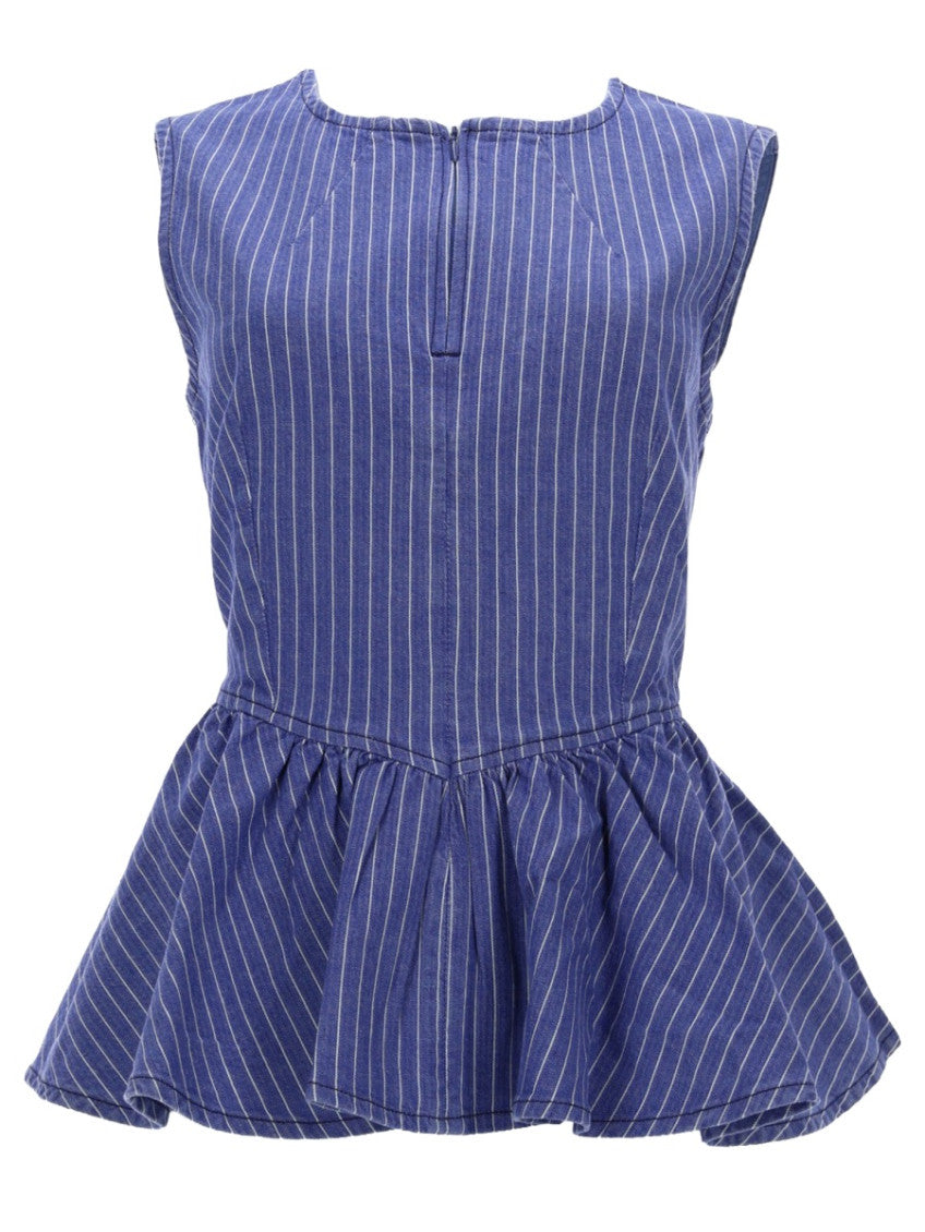 Blue Stripes Round Neck Top 1