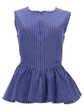 Blue Stripes Round Neck Top 1