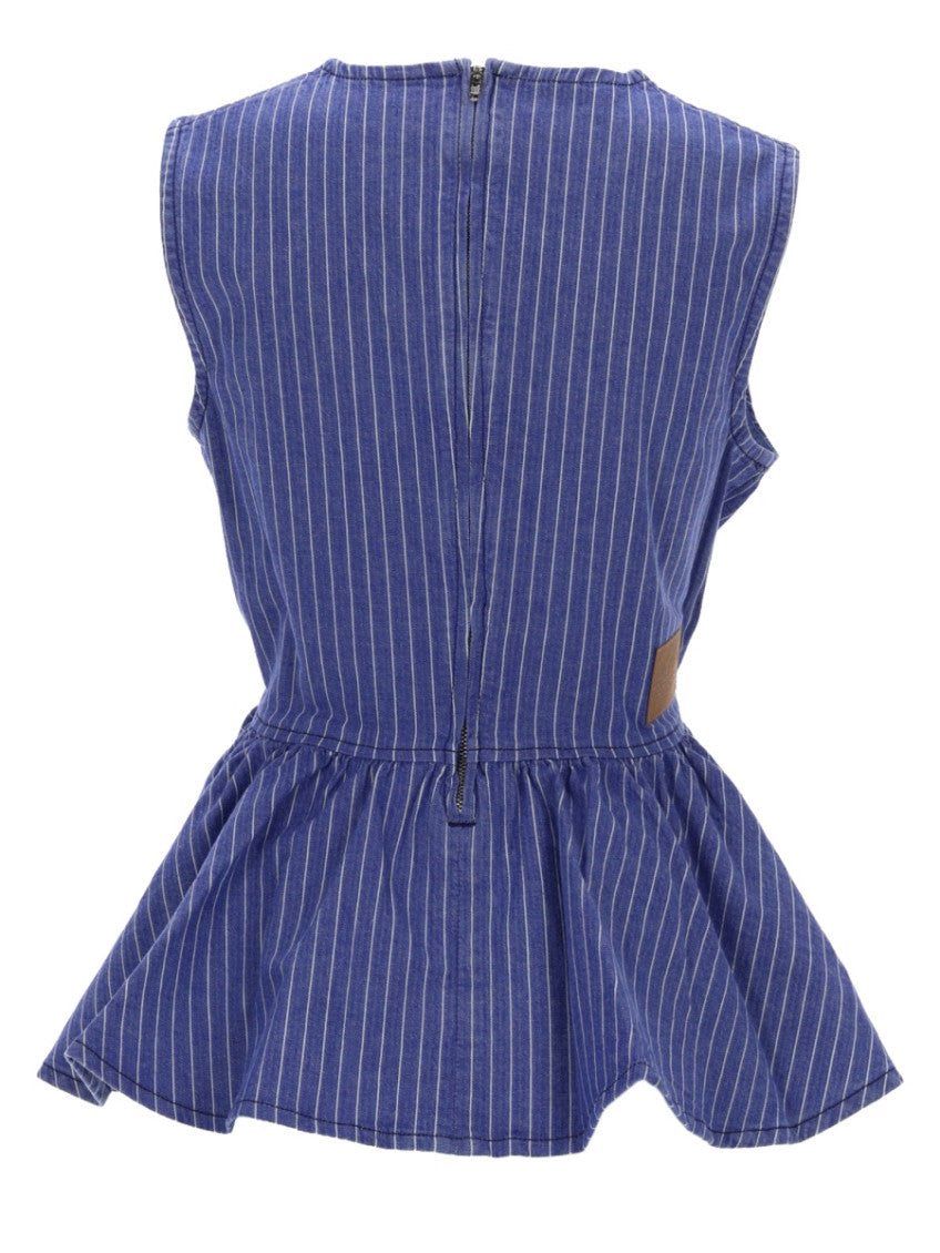 Blue Stripes Round Neck Top 2