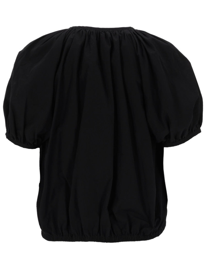 Black Solid V Neck Top 2