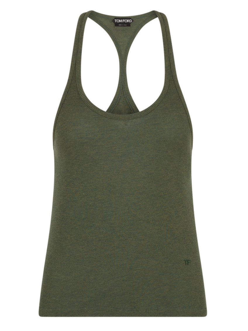 Green Solid Scoop Neck Top 1