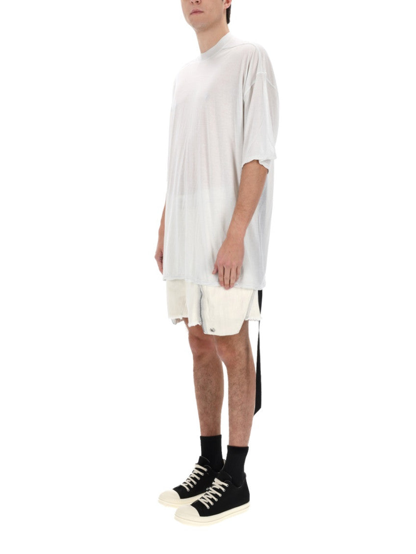 White Solid Crew Neck T-Shirt 2