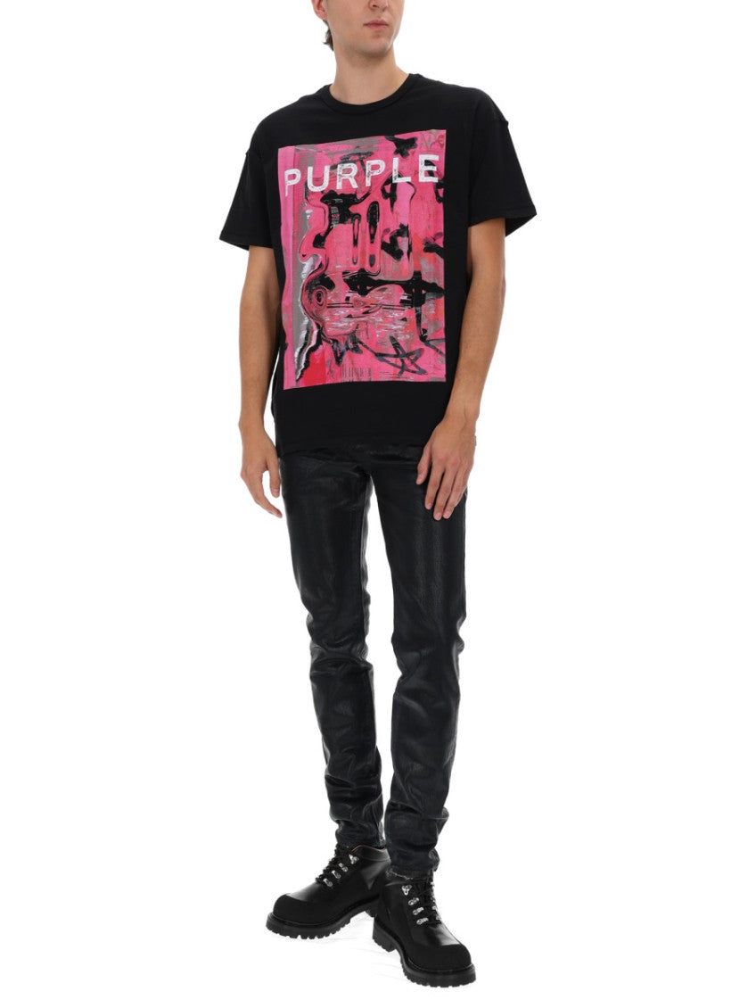 Black Graphic Crew Neck T-Shirt 2