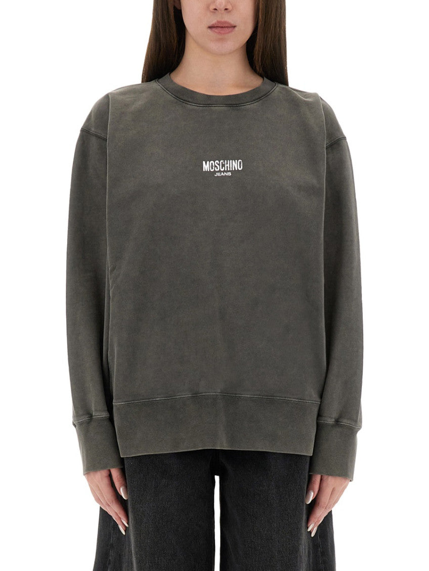 Grey Logo Crew Neck Sweatshirt 1