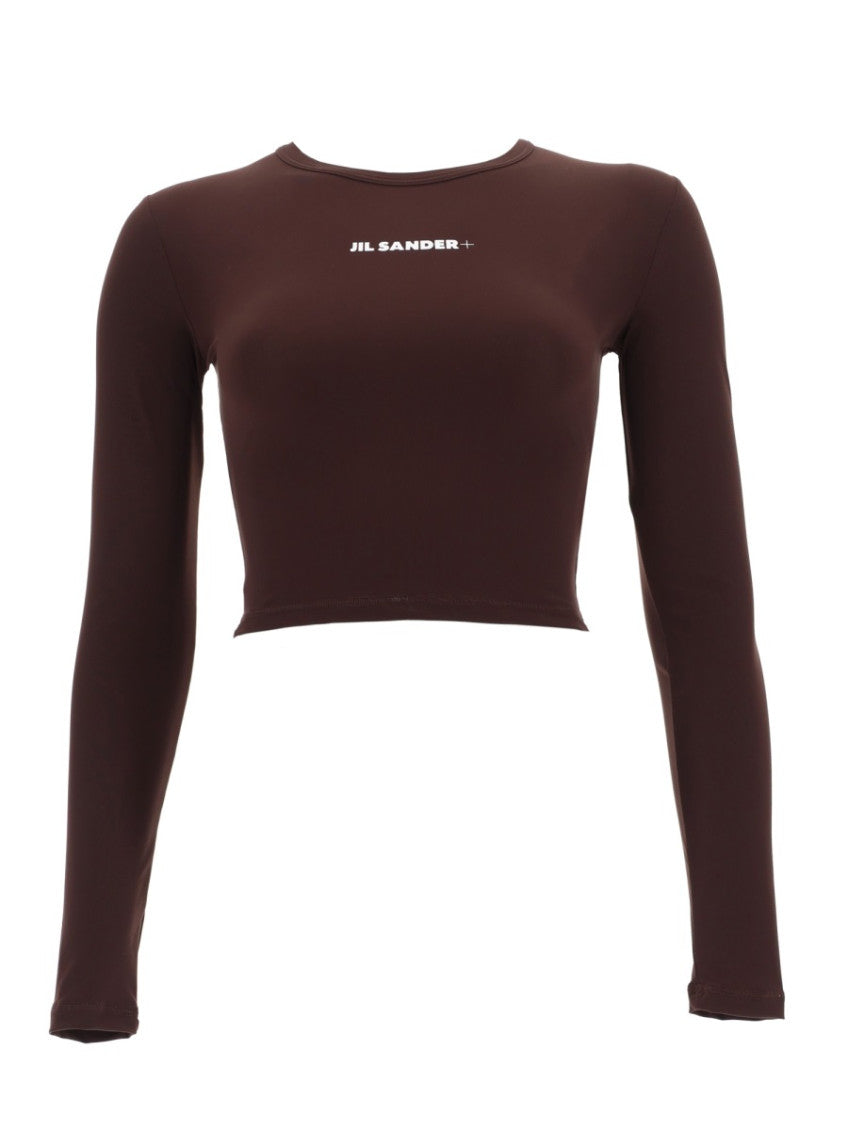 Brown Logo Round Neck Top 1