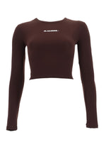 Brown Logo Round Neck Top 1