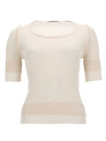 Beige Solid Scoop Neck Top 1