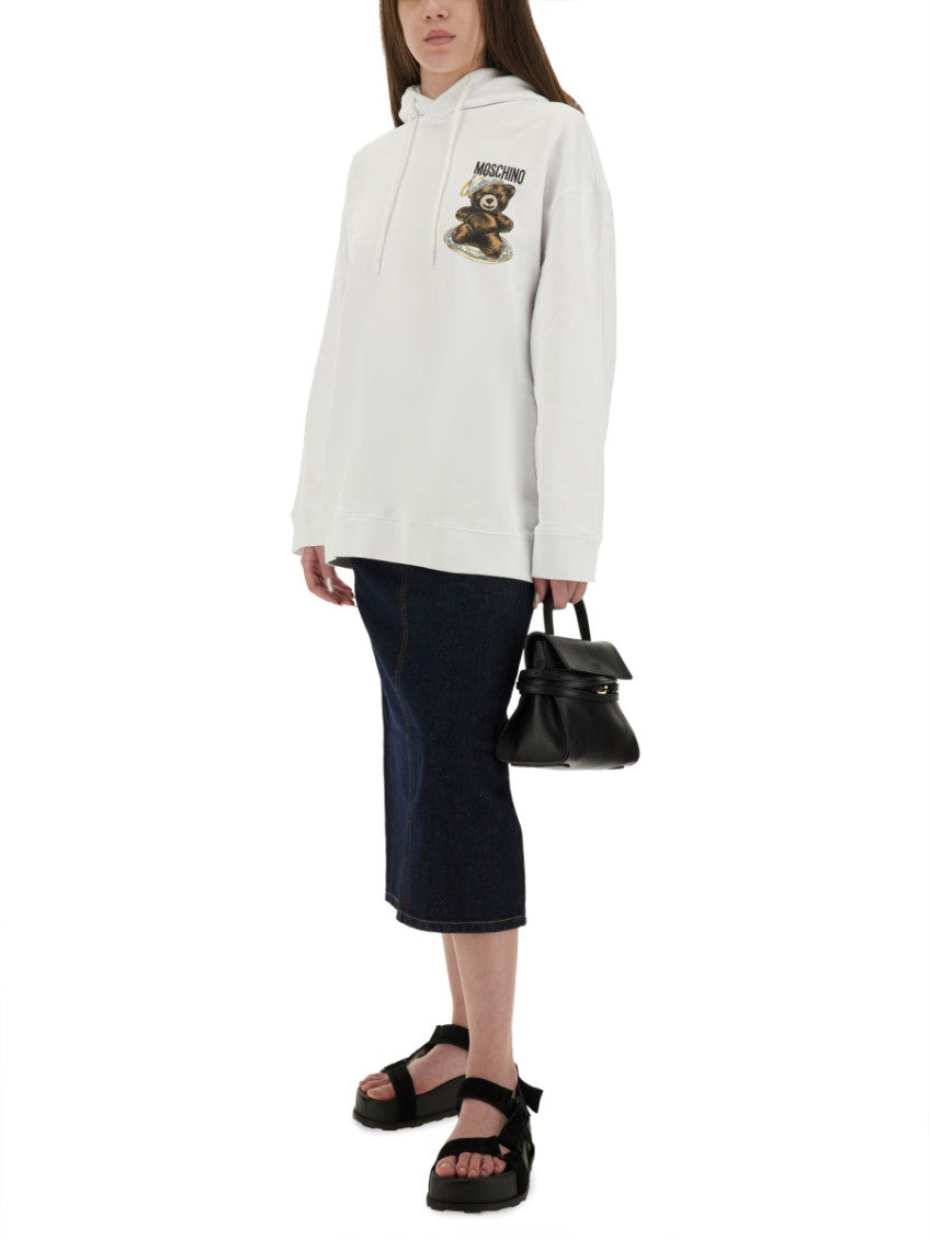 White Graphic Logo Hood Sweatshirt 2