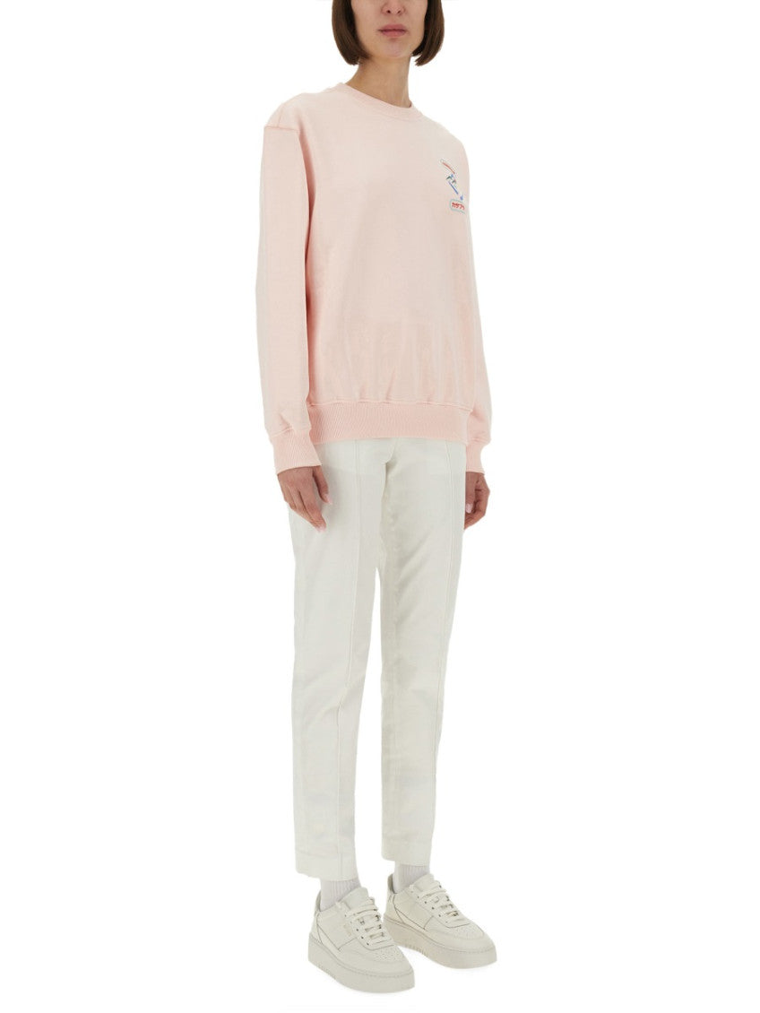 Pink Graphic Crew Neck Sweatshirt 2