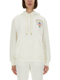 White Graphic Hood Sweatshirt 1