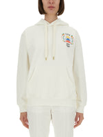 White Graphic Hood Sweatshirt 1