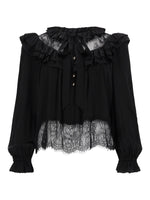 Black Lace Round Neck Top 1