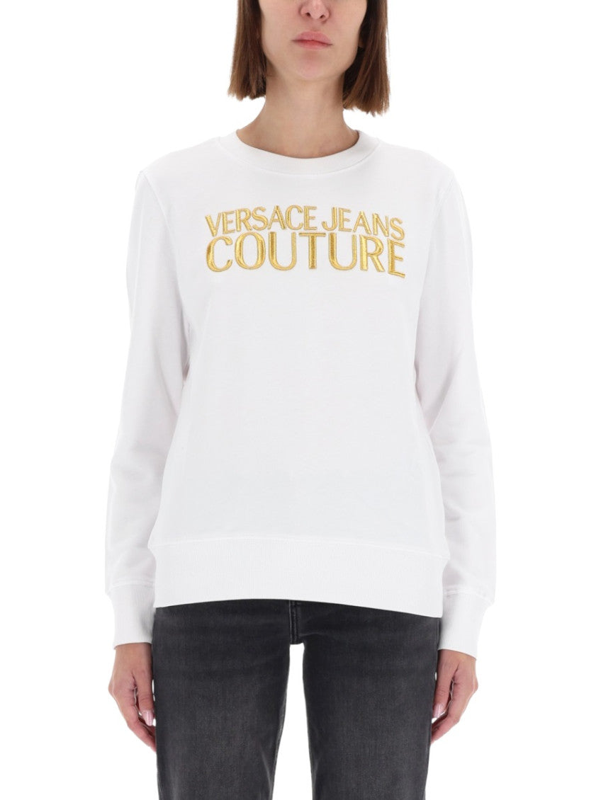 White Logo Crew Neck Sweatshirt 1