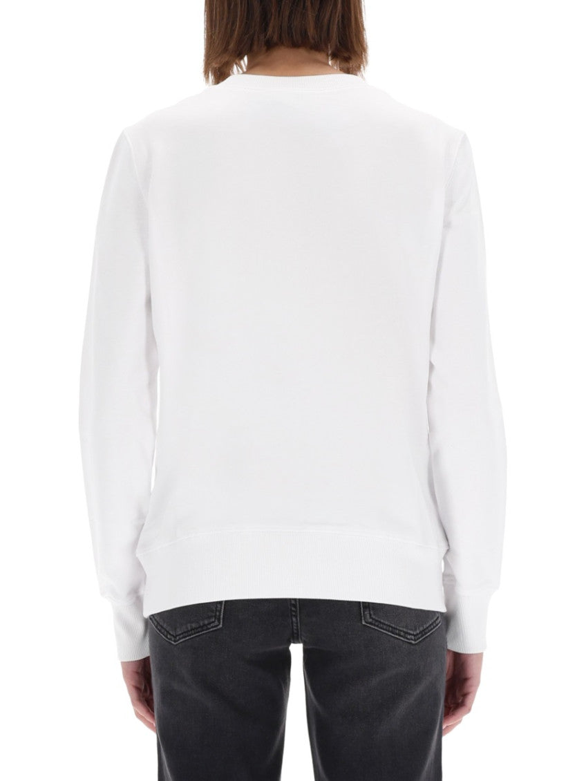 White Logo Crew Neck Sweatshirt 3