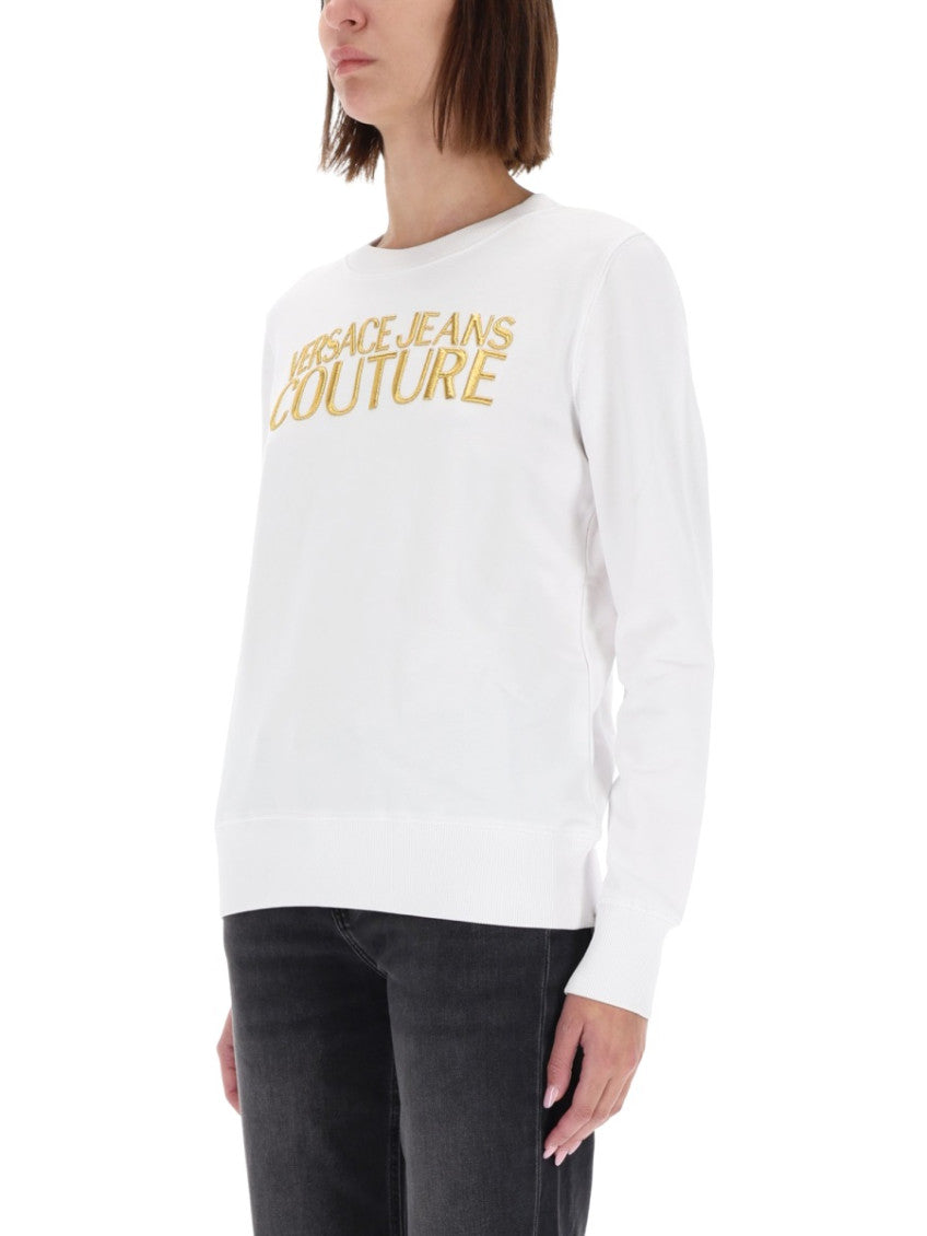 White Logo Crew Neck Sweatshirt 4