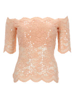 Pink Embellished Off Shoulder Top 1