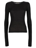 Black Solid Crew Neck Top 1