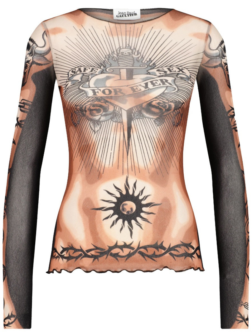 Multicolor Printed Crew Neck Top 1