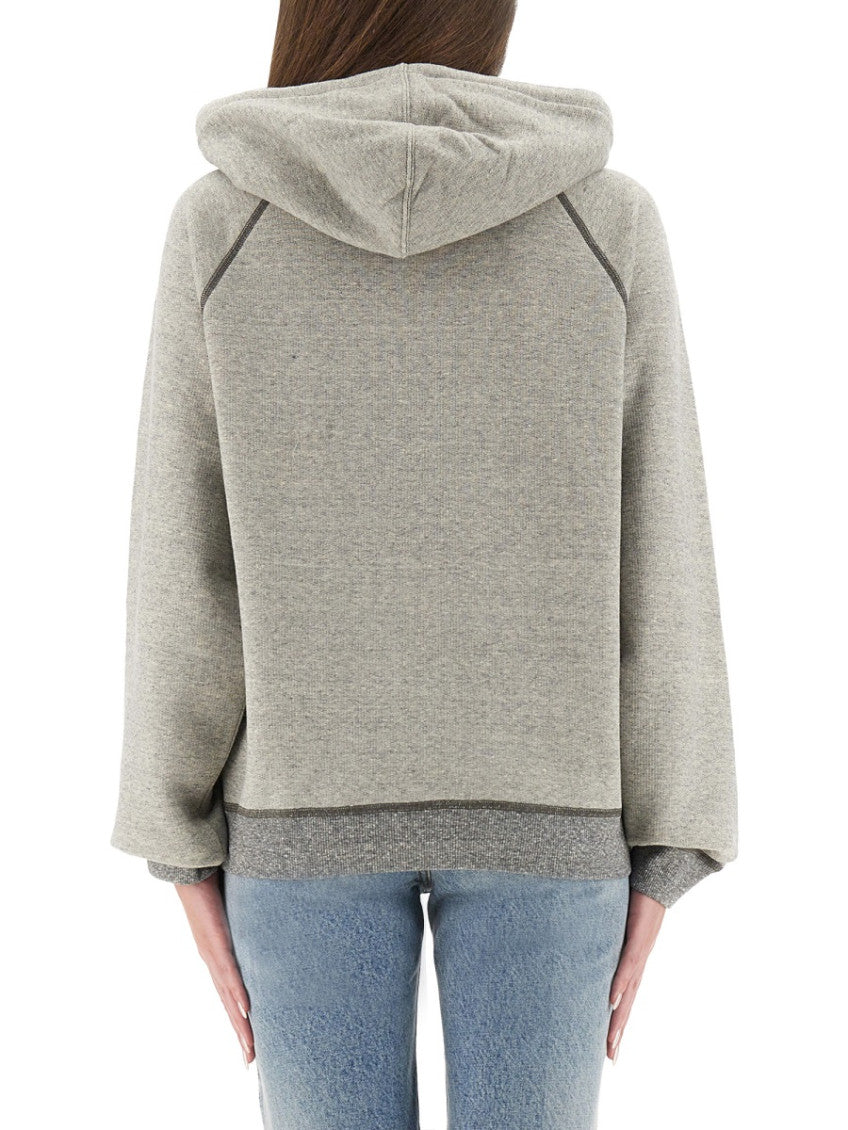 Grey Logo Hood Sweatshirt 3
