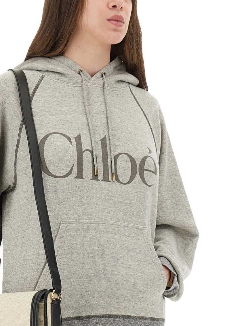 Grey Logo Hood Sweatshirt 4