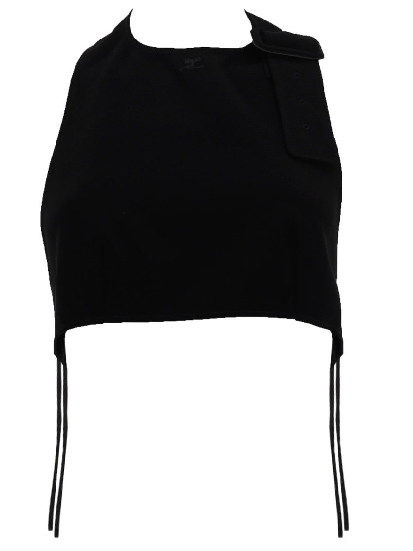 Black Solid Round Neck Top 1