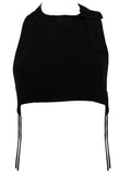 Black Solid Round Neck Top 1