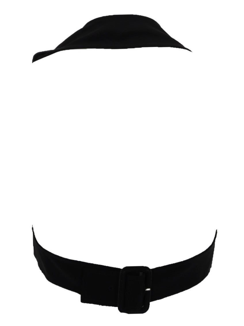 Black Solid Round Neck Top 2