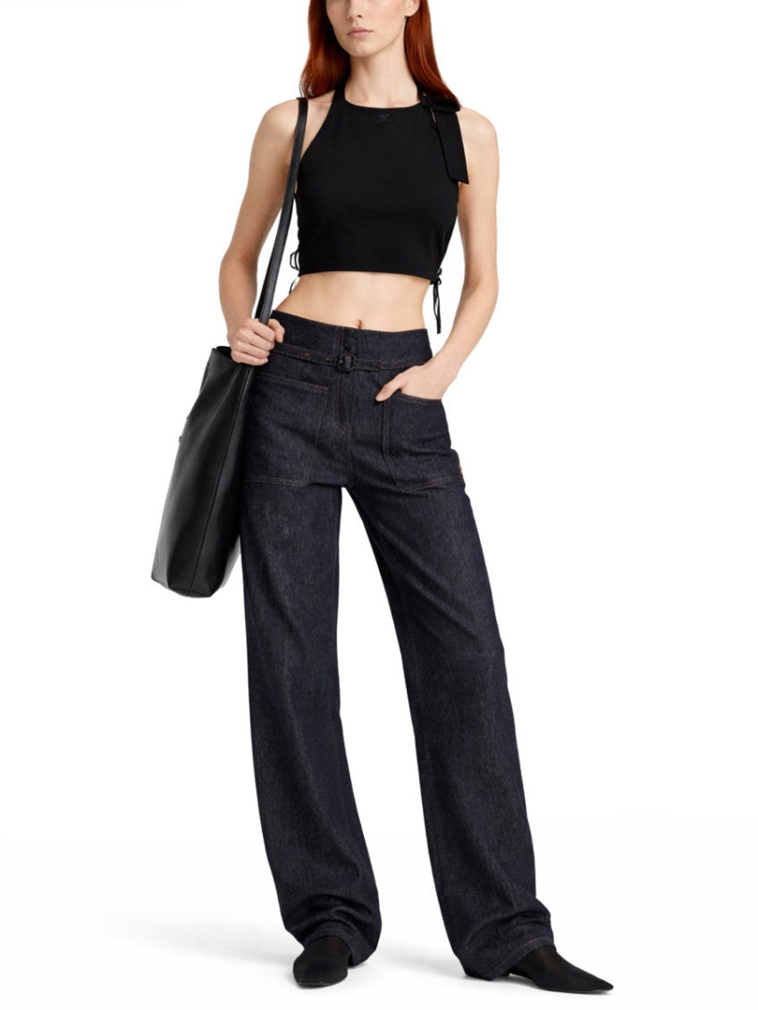 Black Solid Round Neck Top 3